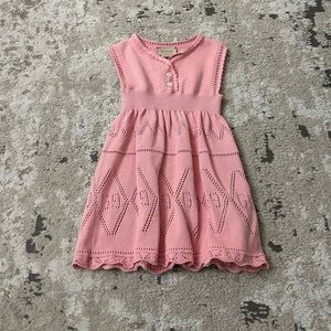 Gucci Pink Crochet Sweater Dress Size 3 Years RARE